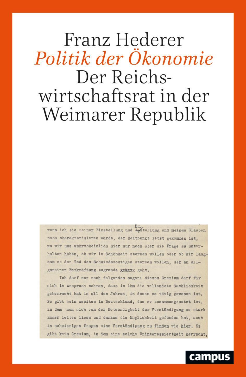 Cover: 9783593518336 | Politik der Ökonomie | Franz Hederer | Buch | 415 S. | Deutsch | 2024