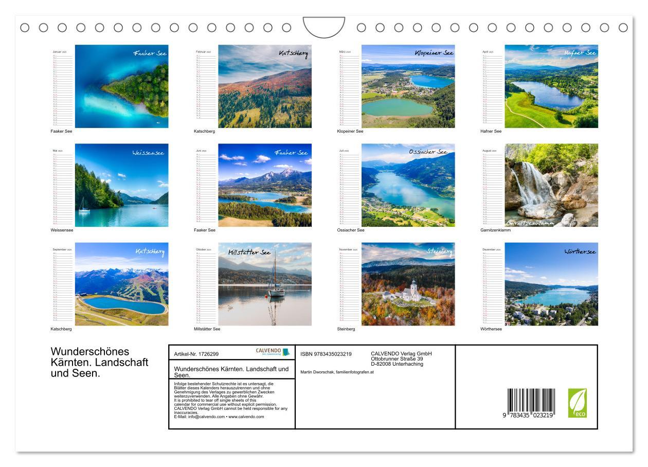 Bild: 9783435023219 | Wunderschönes Kärnten. Landschaft und Seen. (Wandkalender 2025 DIN...