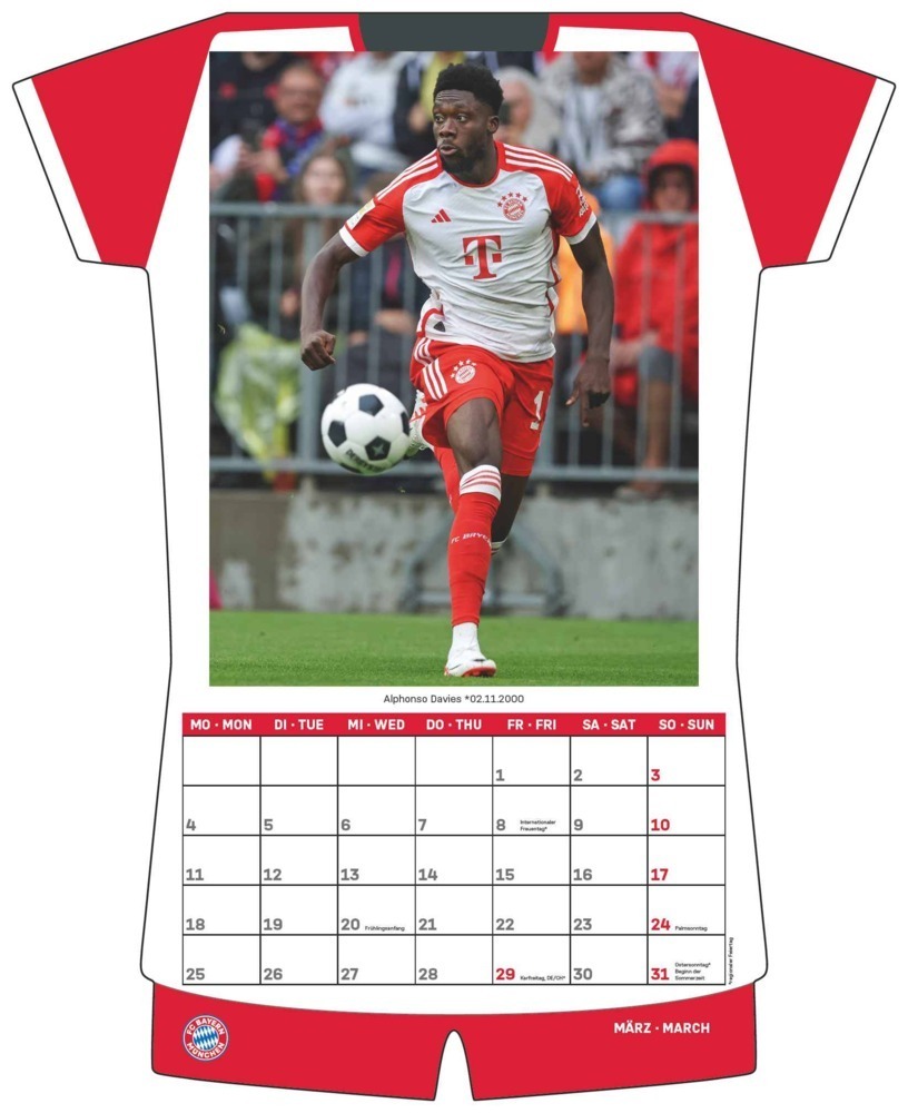 Bild: 4002725987334 | FC Bayern München 2024 - Trikotkalender - Wand-Kalender -...