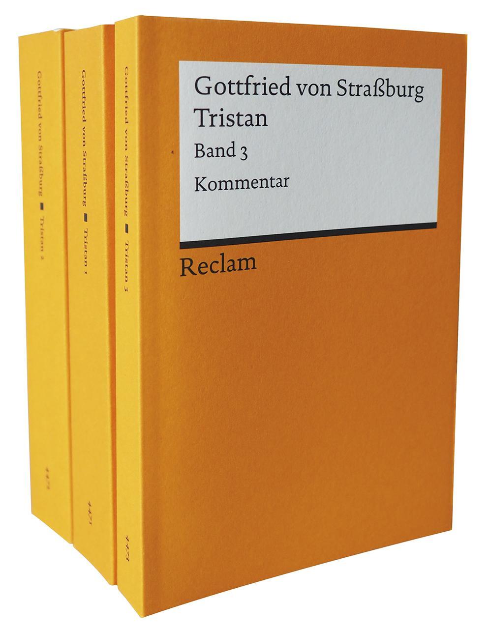 Cover: 9783150300572 | Tristan | Band 1-3. Mittelhochdeutsch/Neuhochdeutsch | Straßburg