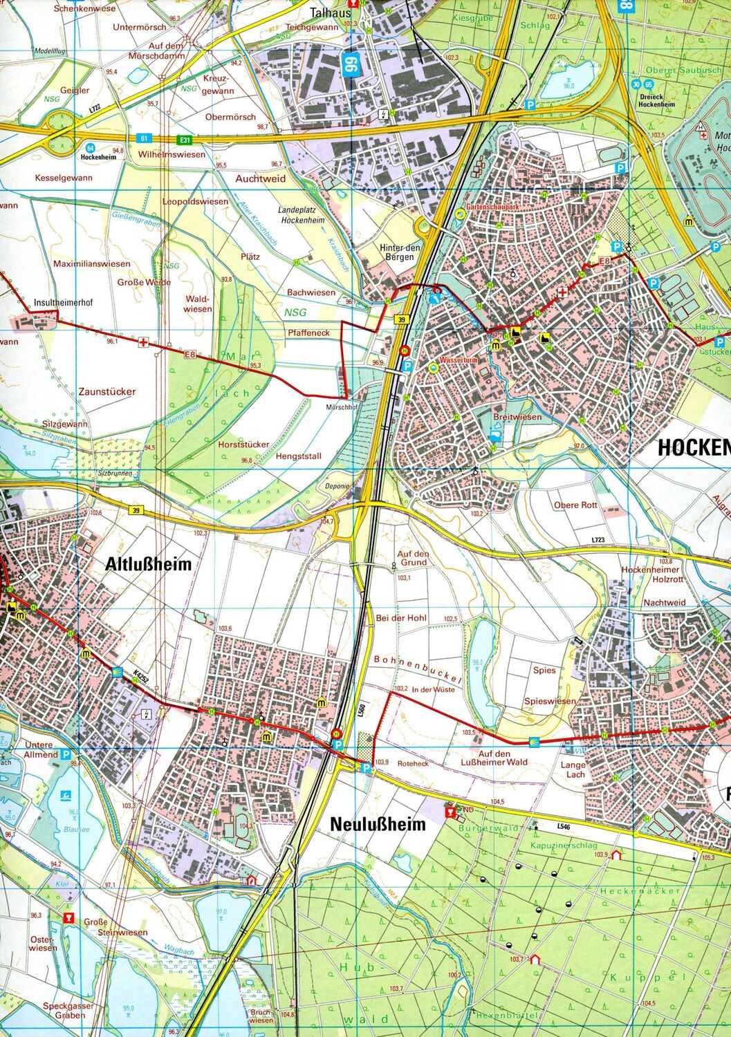 Bild: 9783863984366 | W210 Wanderkarte 1:25 000 Bruchsal | Hockenheim, Waghäusel, Weingarten