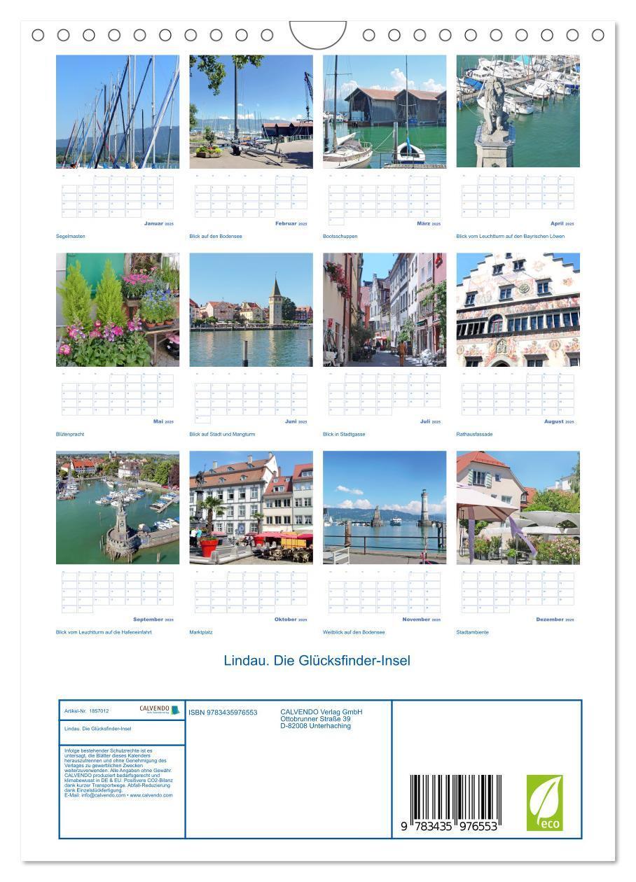 Bild: 9783435976553 | Lindau. Die Glücksfinder-Insel (Wandkalender 2025 DIN A4 hoch),...