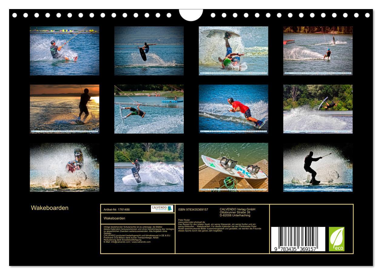 Bild: 9783435369157 | Wakeboarden (Wandkalender 2025 DIN A4 quer), CALVENDO Monatskalender