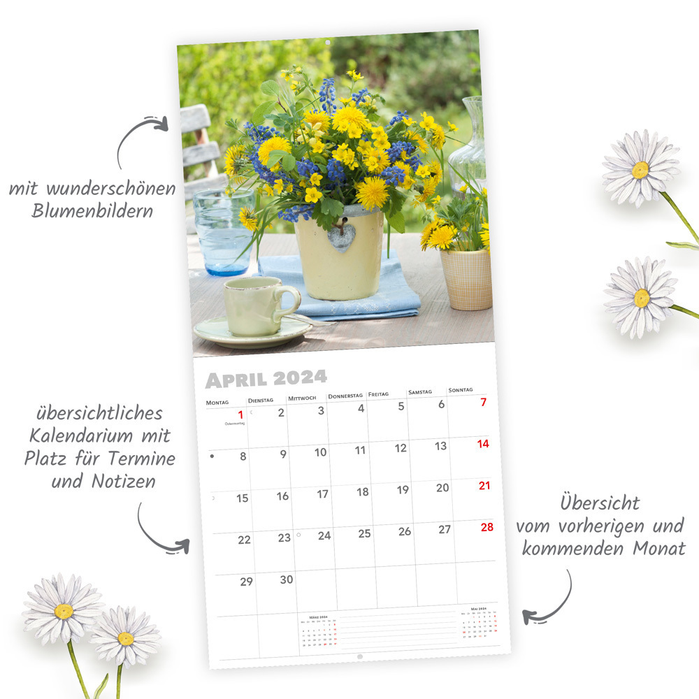 Bild: 9783965529700 | Trötsch Broschürenkalender Blumenkalender 2024 | Wandplaner | Co.KG
