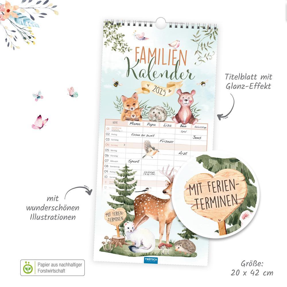 Bild: 9783988022196 | Trötsch Familienkalender Waldfreunde 2025 | Wandkalender | KG | 24 S.