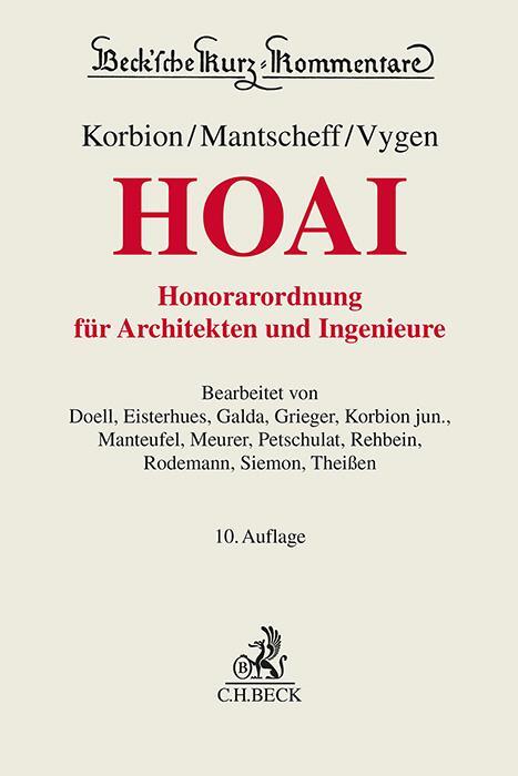 Cover: 9783406719783 | Honorarordnung für Architekten und Ingenieure (HOAI) | Korbion (u. a.)