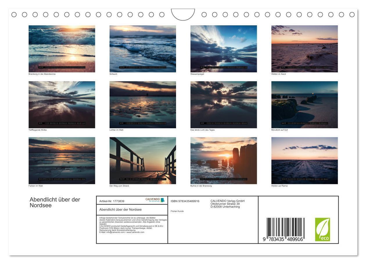 Bild: 9783435489916 | Abendlicht über der Nordsee (Wandkalender 2025 DIN A4 quer),...