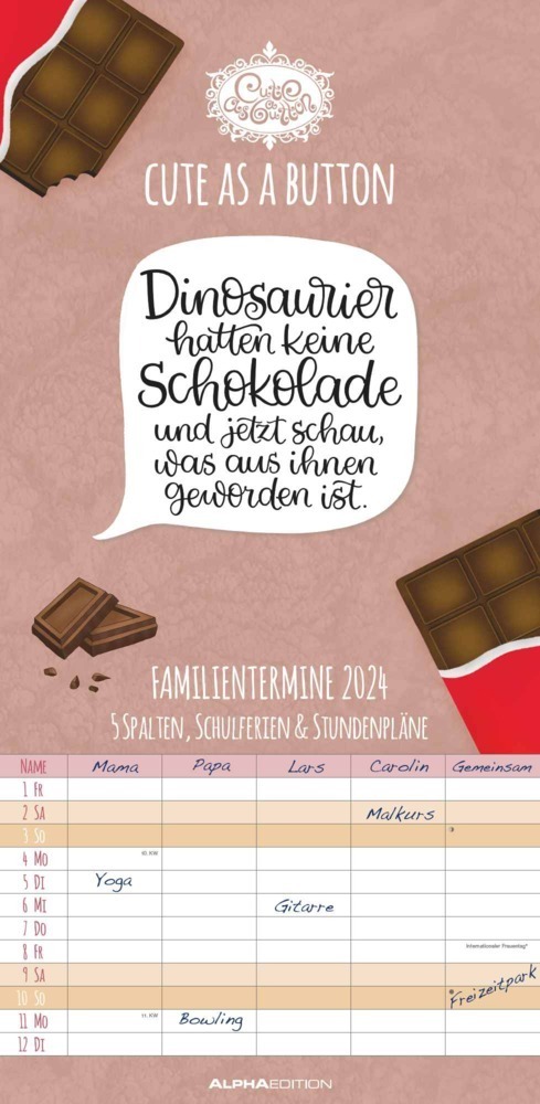 Cover: 4251732335113 | Cute as a button 2024 Familienplaner - Familien-Timer -...