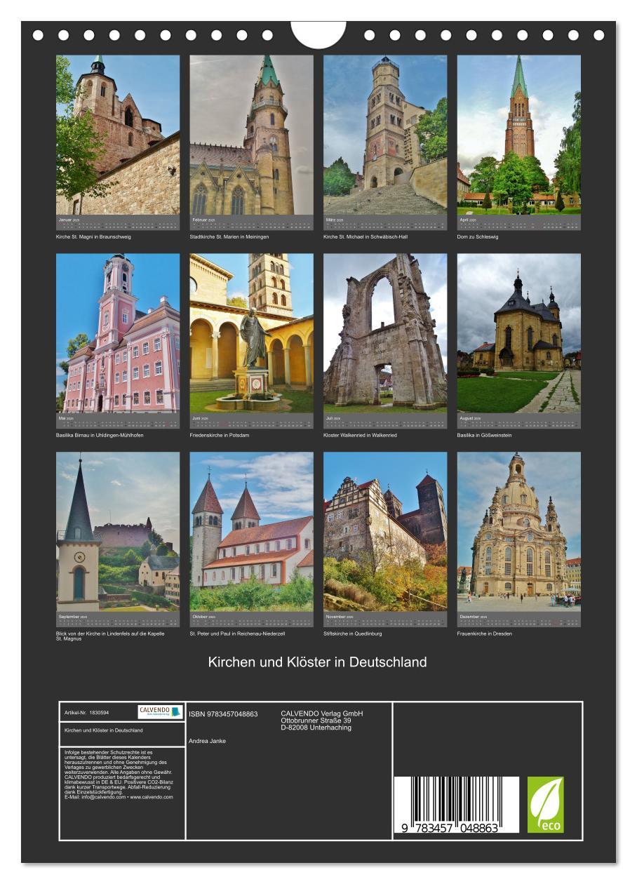 Bild: 9783457048863 | Kirchen und Klöster in Deutschland (Wandkalender 2025 DIN A4 hoch),...