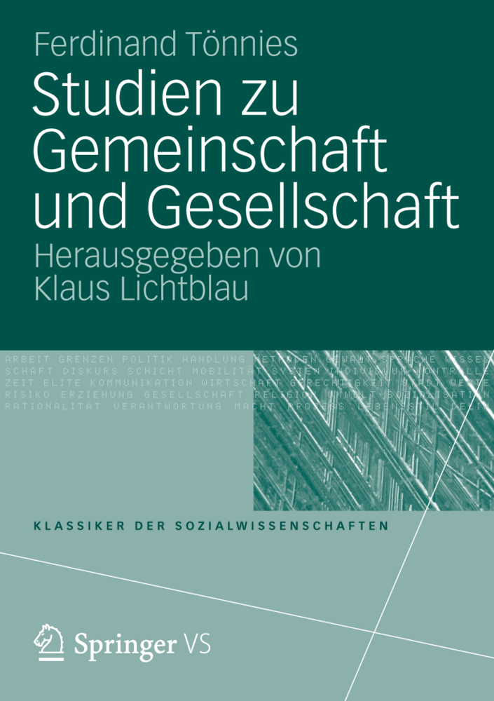 Cover: 9783531162409 | Studien zu Gemeinschaft und Gesellschaft | Ferdinand Tönnies | Buch