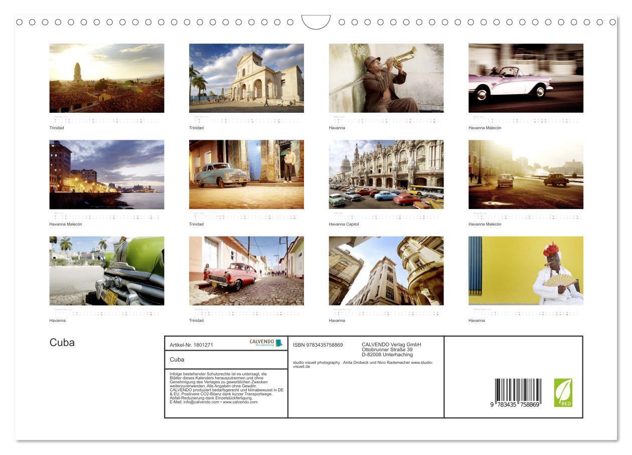 Bild: 9783435758869 | Cuba (Wandkalender 2025 DIN A3 quer), CALVENDO Monatskalender | 2025