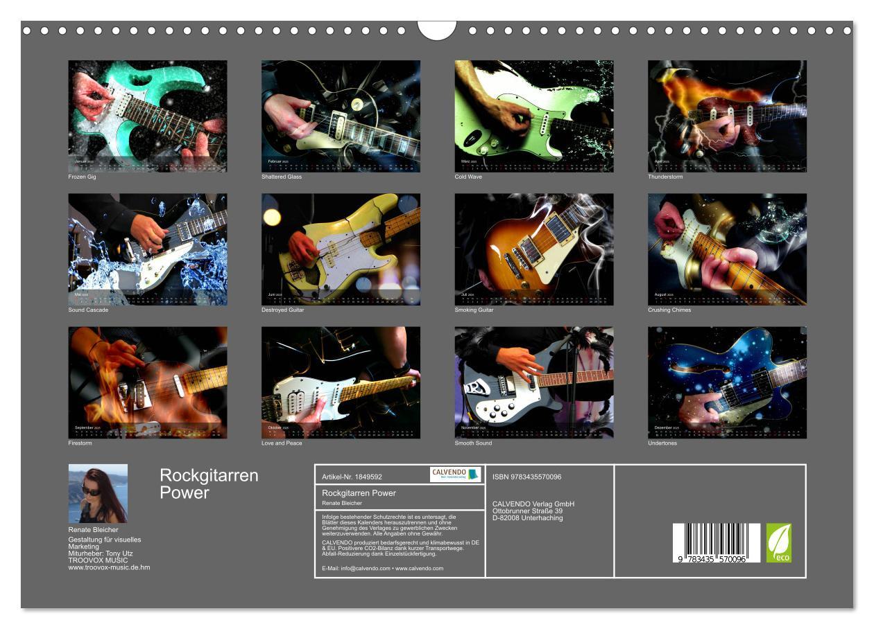 Bild: 9783435570096 | Rockgitarren Power (Wandkalender 2025 DIN A3 quer), CALVENDO...