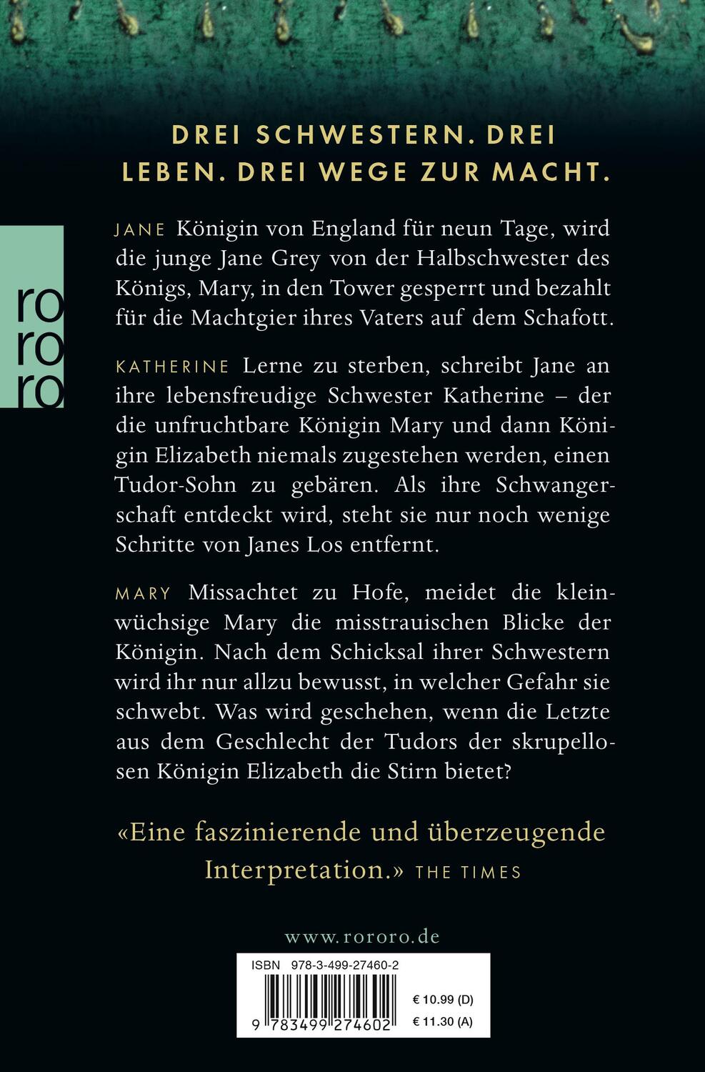 Rückseite: 9783499274602 | Um Reich und Krone | Das Erbe der Tudors | Philippa Gregory | Buch