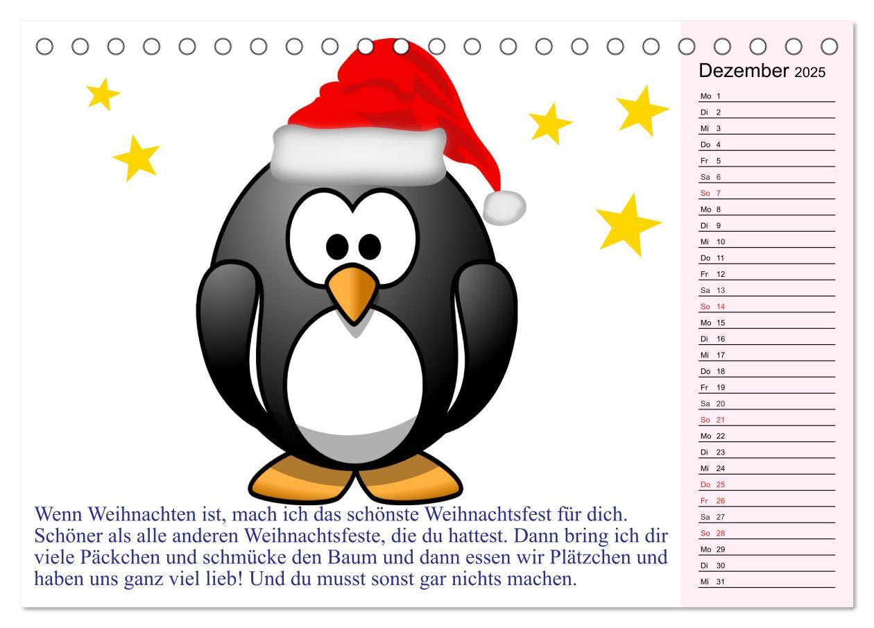 Bild: 9783435524136 | Pinguin-Elfe (Tischkalender 2025 DIN A5 quer), CALVENDO Monatskalender