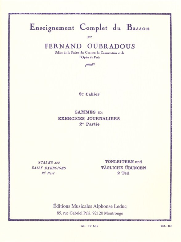 Cover: 9790046196355 | Enseignement complet Vol.2 | Fernand Oubradous | Partitur