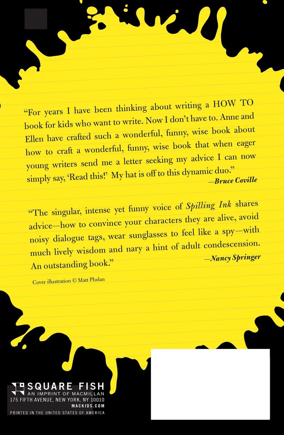 Rückseite: 9781596436282 | Spilling Ink: A Young Writer's Handbook | Ellen Potter (u. a.) | Buch