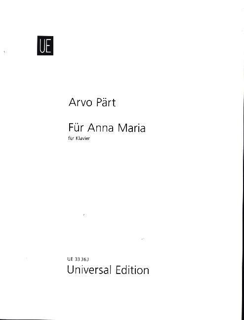 Cover: 9783702431990 | Für Anna Maria | für Klavier. | Arvo Pärt | Noten | Buch | 2015