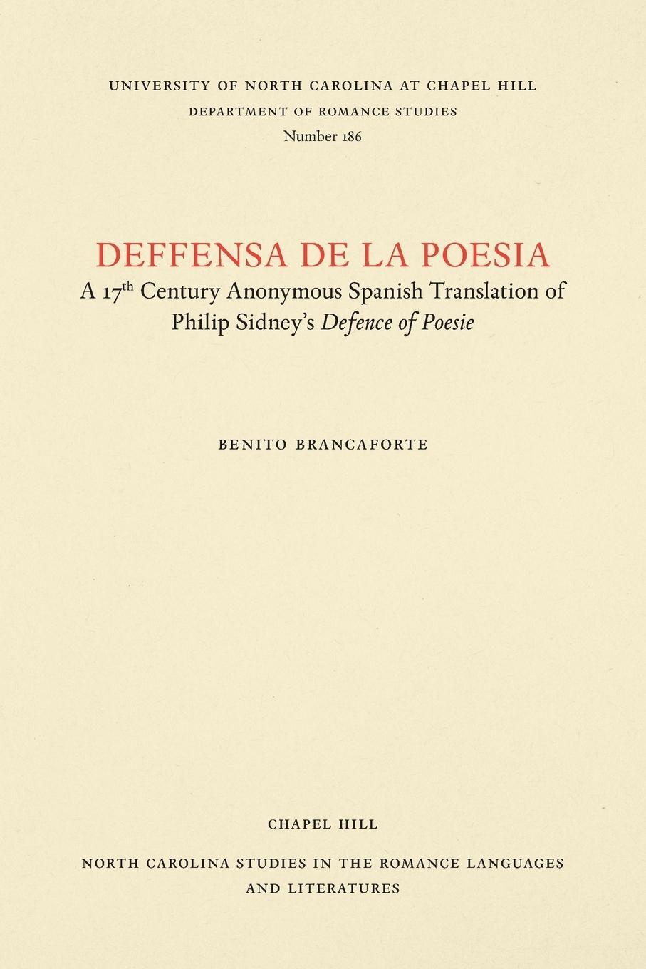 Cover: 9780807891865 | Deffensa de la poesia | Benito Brancaforte | Taschenbuch | Paperback