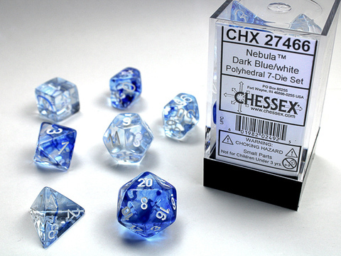 Cover: 601982024925 | Nebula® Polyhedral Dark Blue/white 7-Die Set | deutsch | Chessex