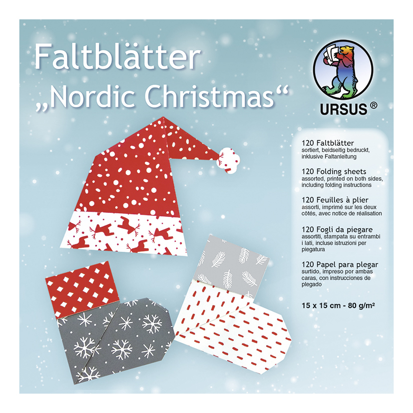 Cover: 4008525245865 | URSUS 120 Faltblätter "Nordic Christmas", 15 x 15 cm | Stück | Deutsch