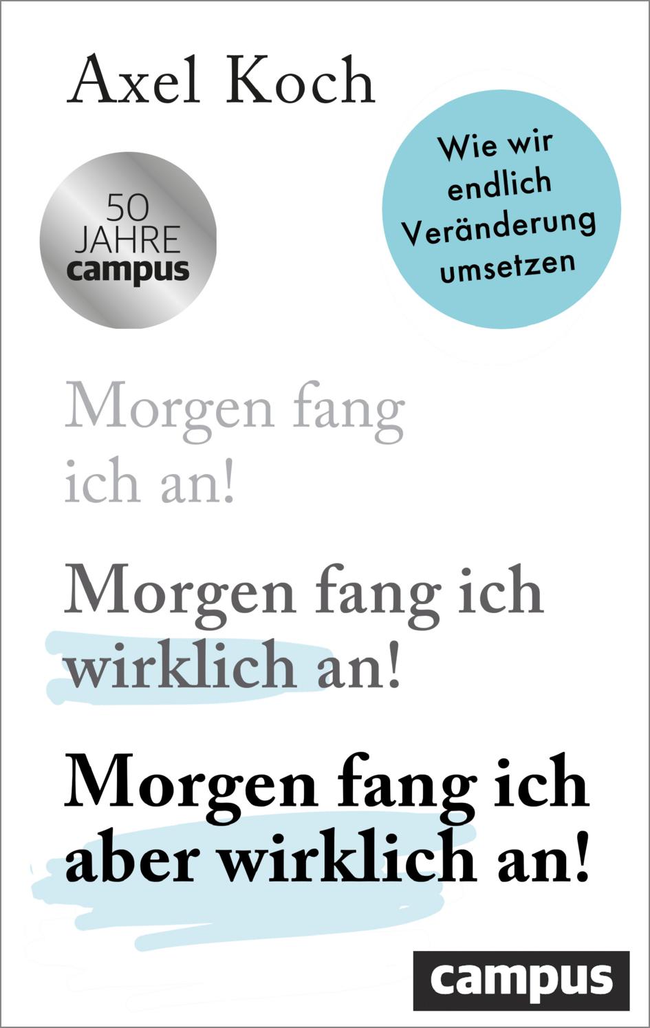 Cover: 9783593520001 | Morgen fang ich aber wirklich an! | Axel Koch | Taschenbuch | 250 S.