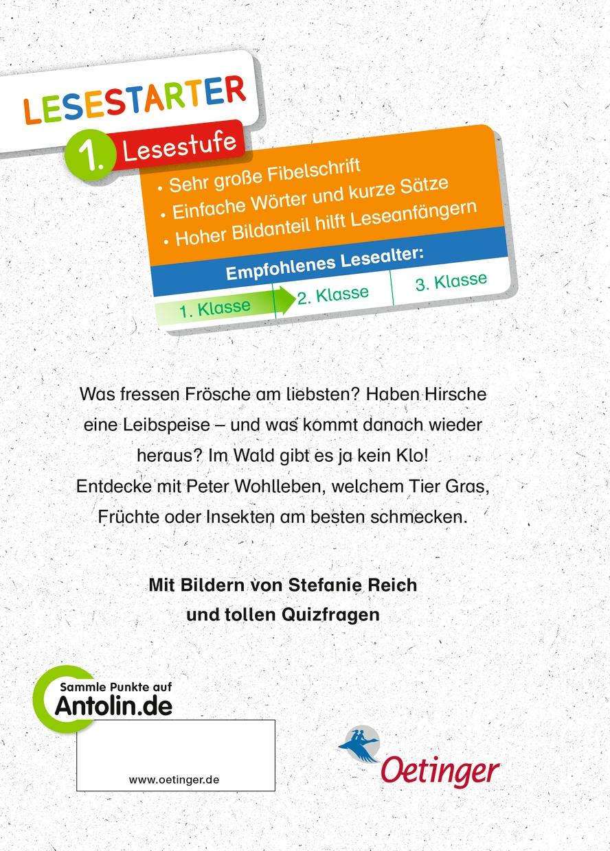 Rückseite: 9783751203388 | Was fressen die Tiere im Wald? | Lesestarter. 1. Lesestufe | Wohlleben