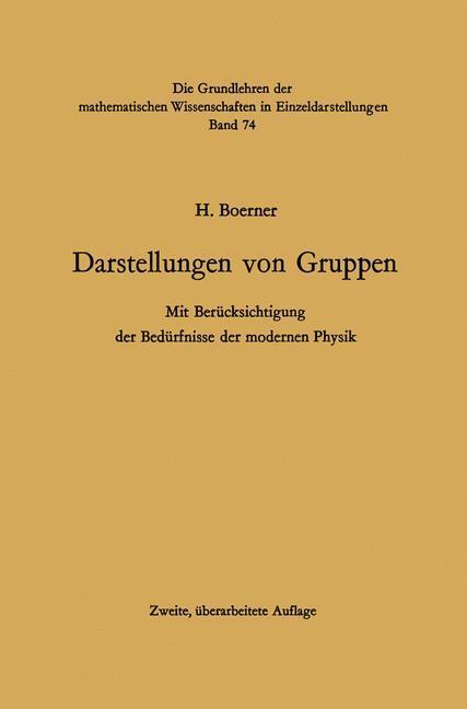 Cover: 9783642860331 | Darstellungen von Gruppen | Hermann Boerner | Taschenbuch | Paperback