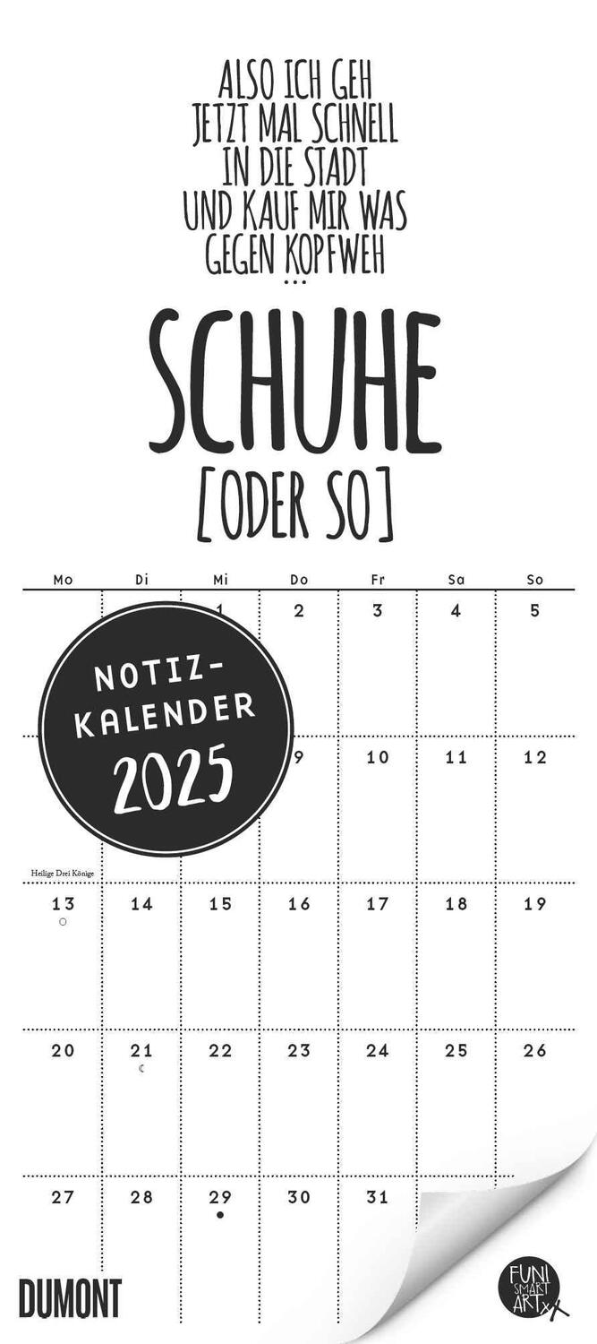 Cover: 4250809653587 | Funi Smart Art Notizkalender 2025 - Planer - Funny Quotes, Sprüche...