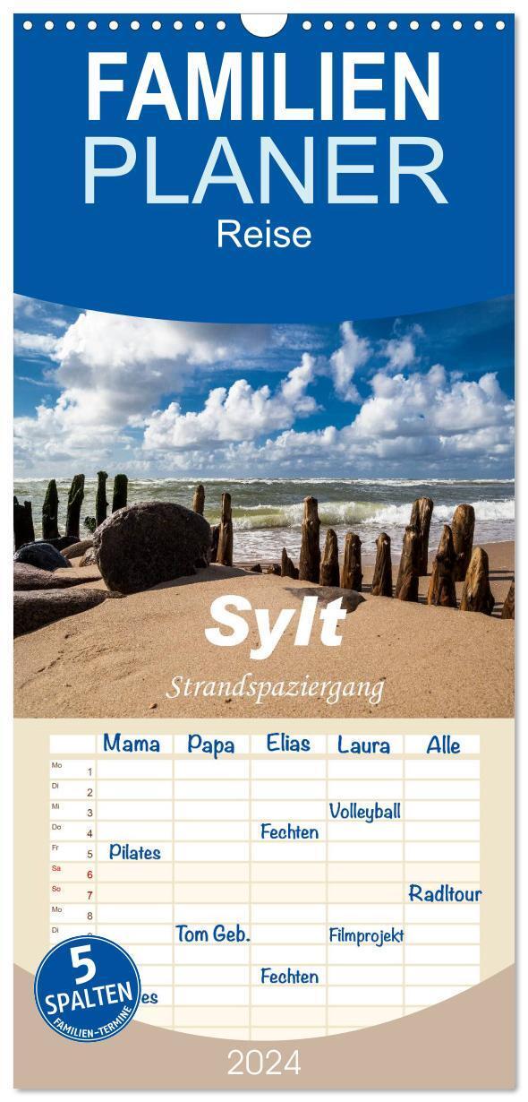 Cover: 9783383085987 | Familienplaner 2024 - Sylt - Strandspaziergang mit 5 Spalten...