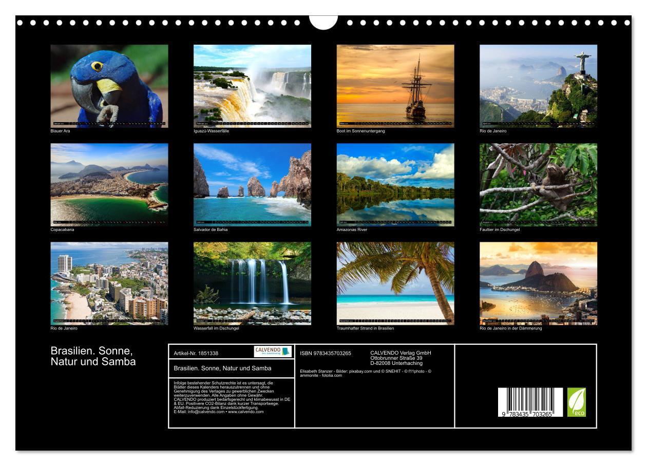 Bild: 9783435703265 | Brasilien. Sonne, Natur und Samba (Wandkalender 2025 DIN A3 quer),...