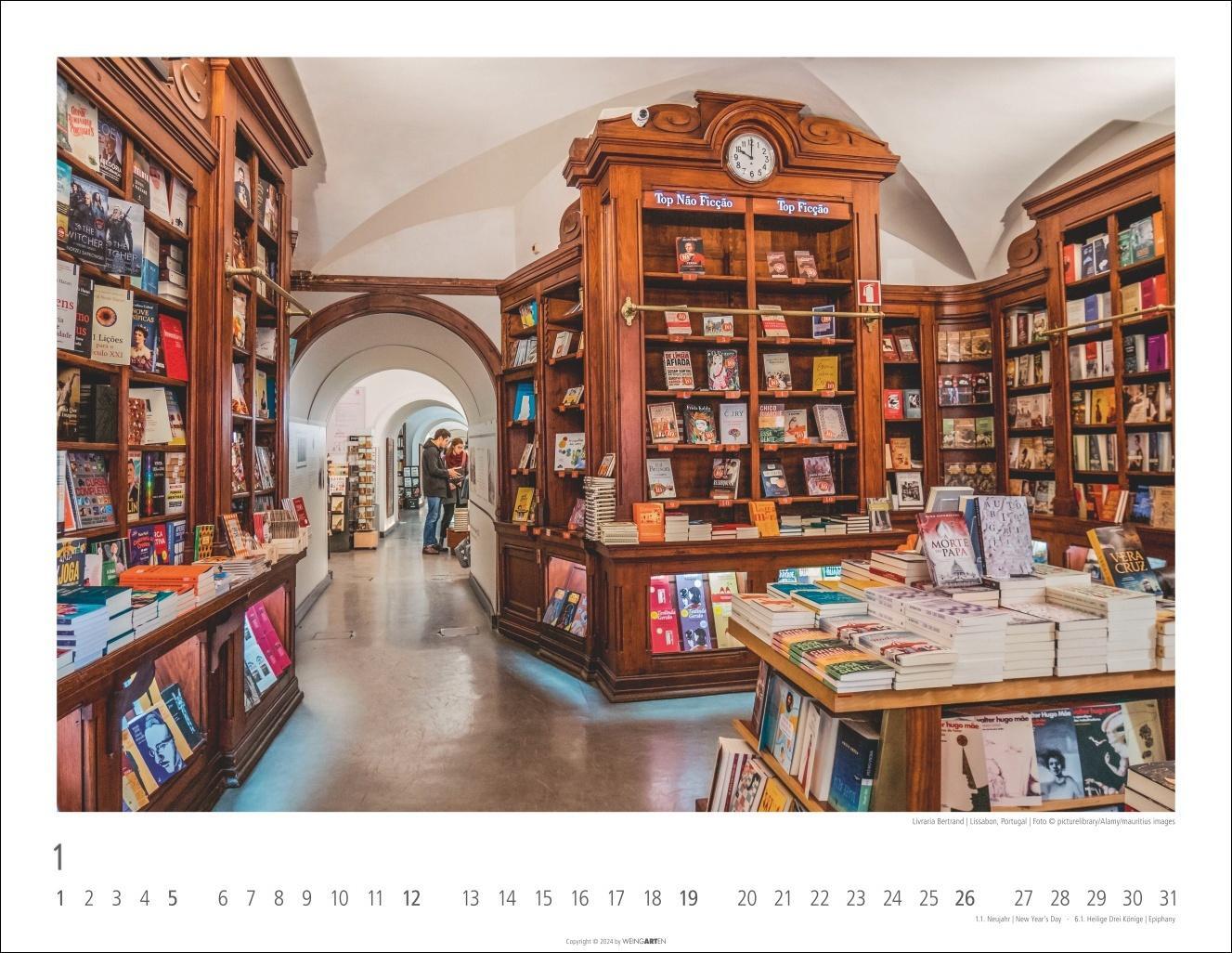 Bild: 9783839901304 | Lieblings-Buchhandlungen Kalender 2025 | Kalender | Spiralbindung