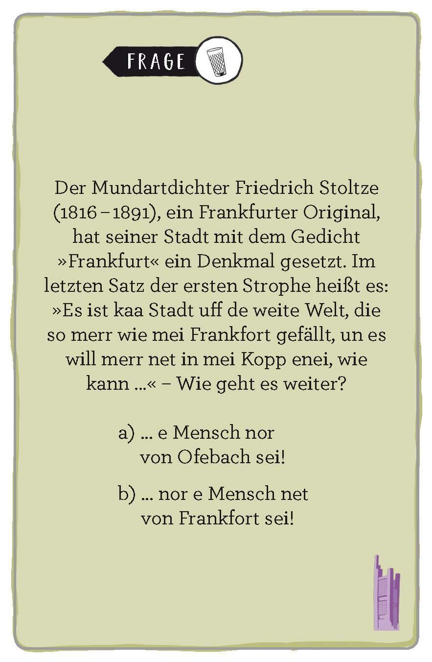 Bild: 9783899784121 | Frankfurt | Das Heimat-Quiz | Sonja Morawietz-Heinemann (u. a.) | Buch
