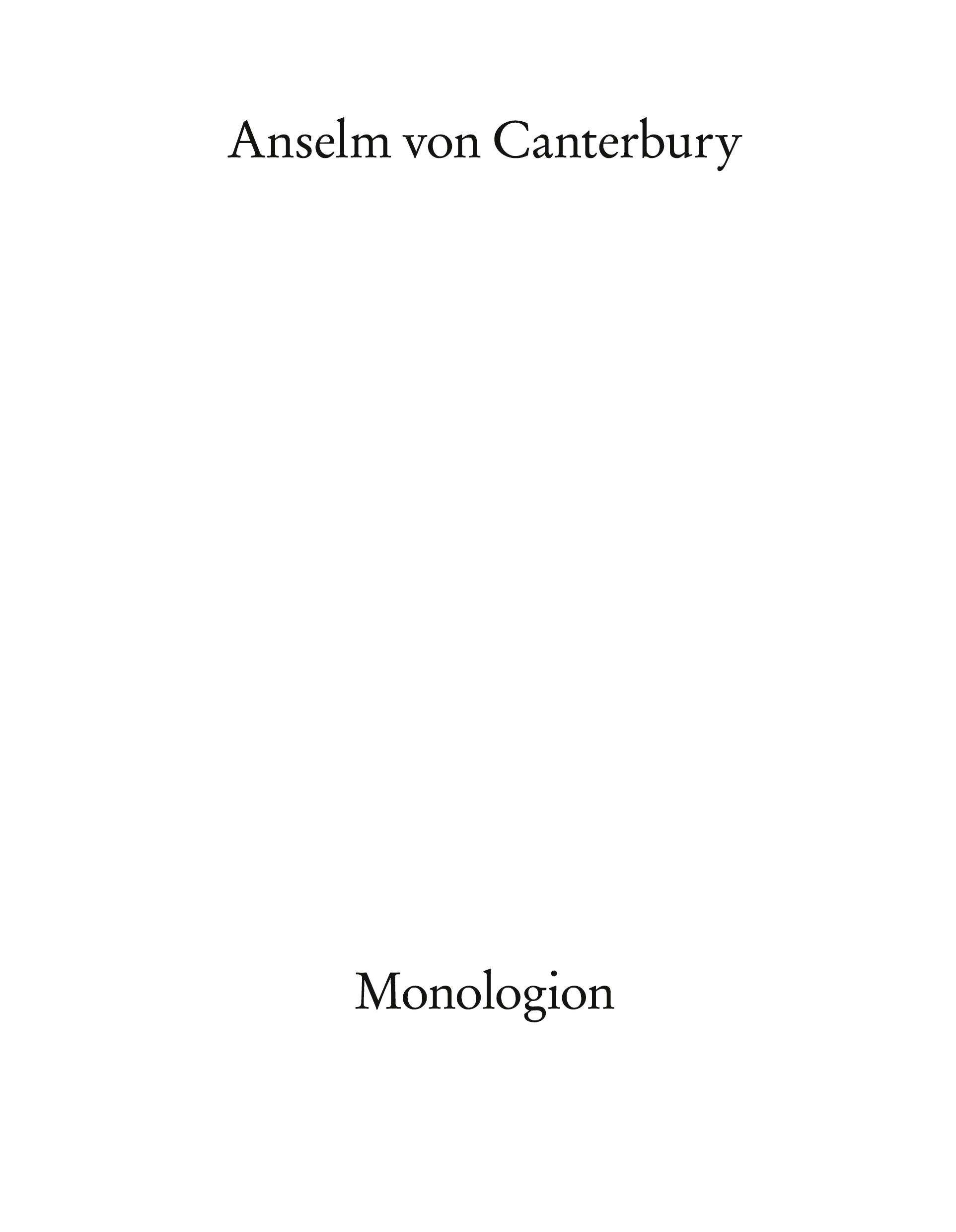 Cover: 9783772800092 | Monologion | Anselm Anselm von Canterbury | Taschenbuch | Paperback