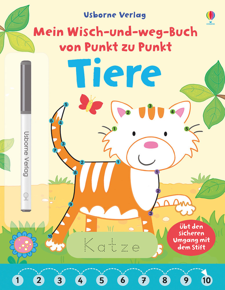 Cover: 9781782328490 | Mein Wisch-und-weg-Buch von Punkt zu Punkt: Tiere | Jessica Greenwell