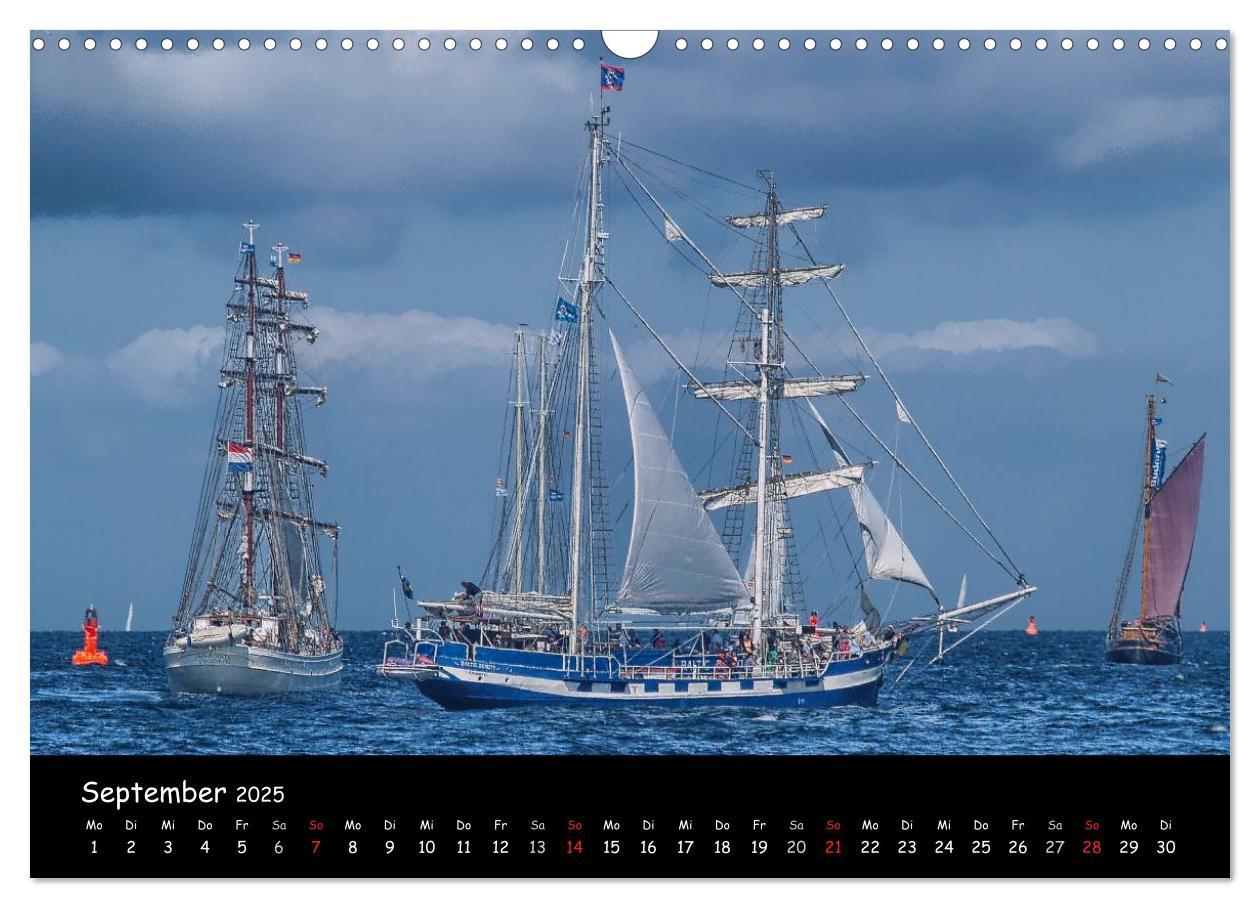 Bild: 9783435766505 | Windjammer vor Warnemünde (Wandkalender 2025 DIN A3 quer), CALVENDO...