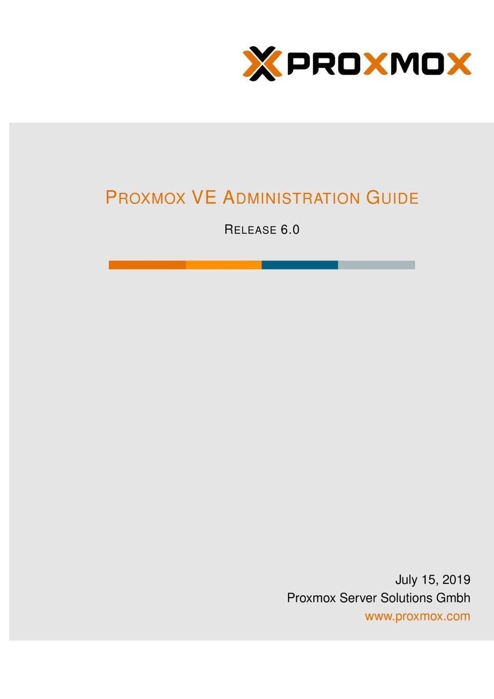 Cover: 9780359825639 | Proxmox VE Administration Guide Release 6 | Gmbh | Taschenbuch | 2019