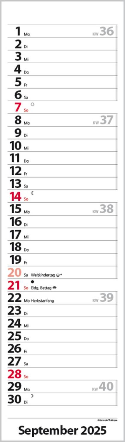 Bild: 9783731882732 | Streifenplaner Mini Rot 2025 | Verlag Korsch | Kalender | 13 S. | 2025