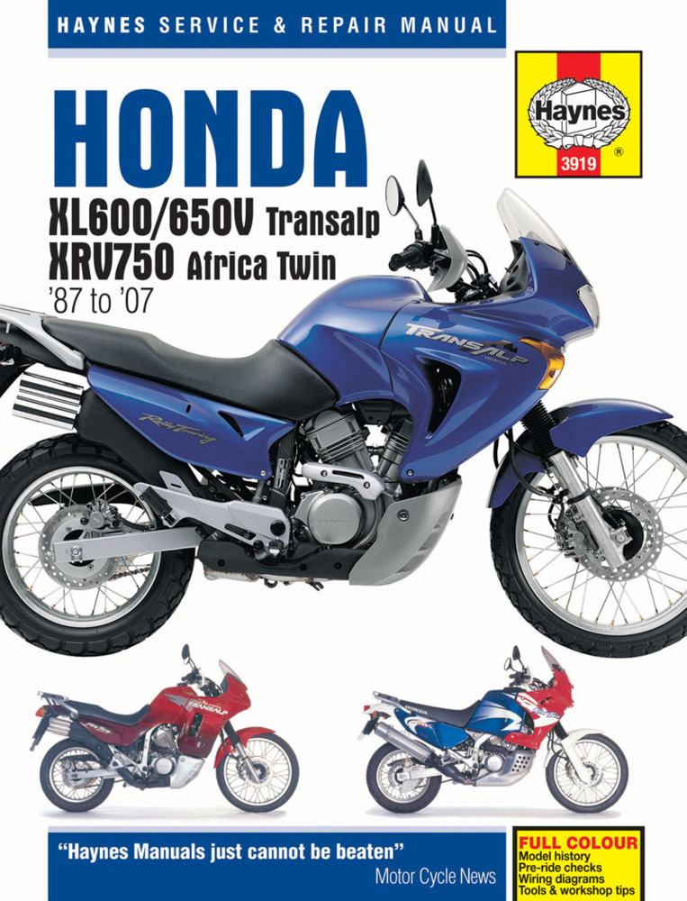 Cover: 9781785213113 | Honda XL600/650 Transalp & XRV750 Africa Twin (87 - 07) | Publishing