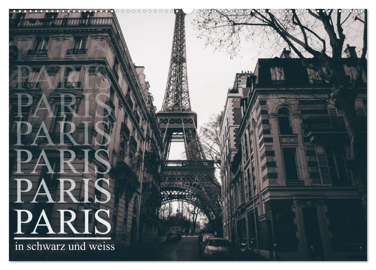 Cover: 9783383350573 | Paris - in schwarz und weiss (Wandkalender 2024 DIN A2 quer),...