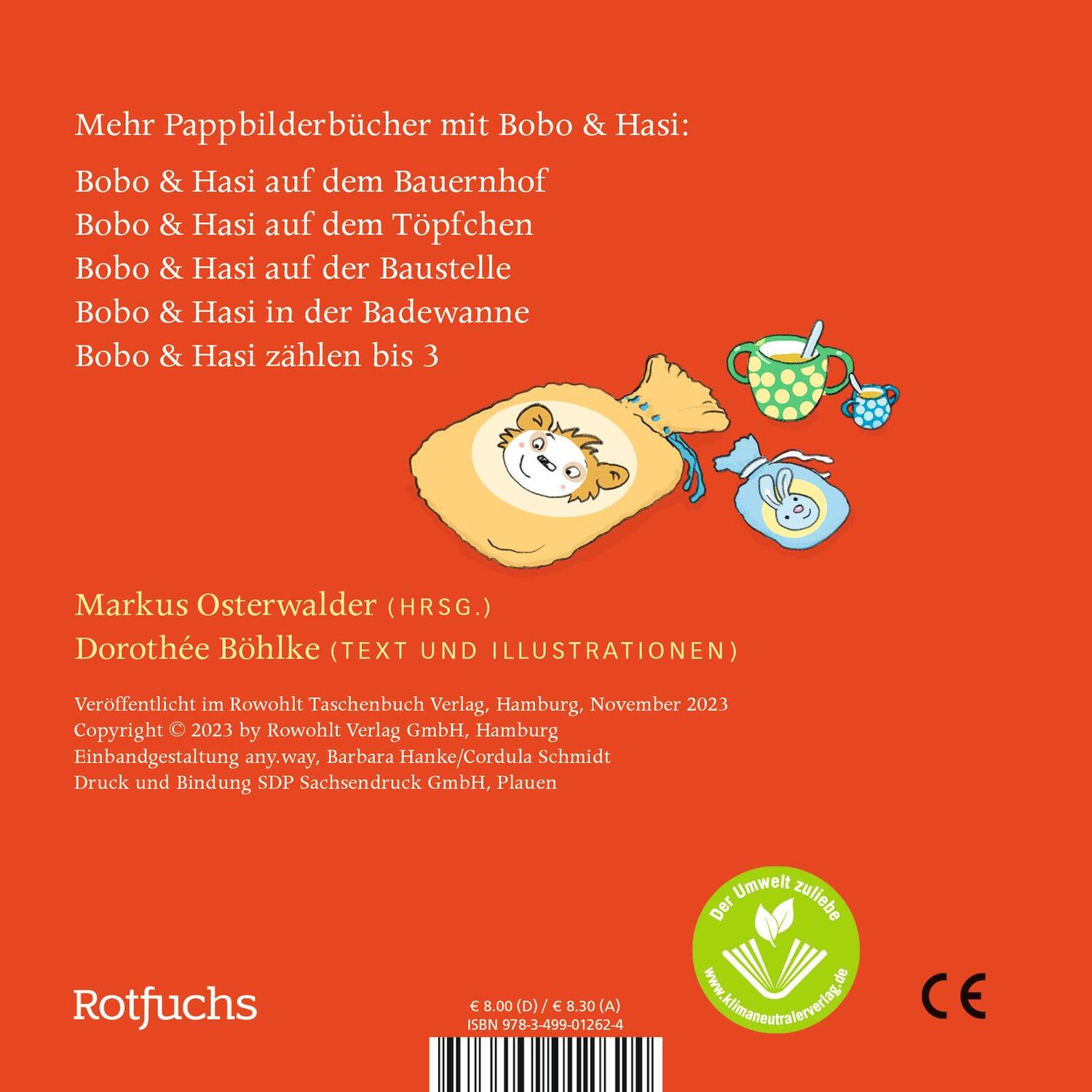 Rückseite: 9783499012624 | Bobo &amp; Hasi sind heute krank | Dorothée Böhlke | Buch | 16 S. | 2023