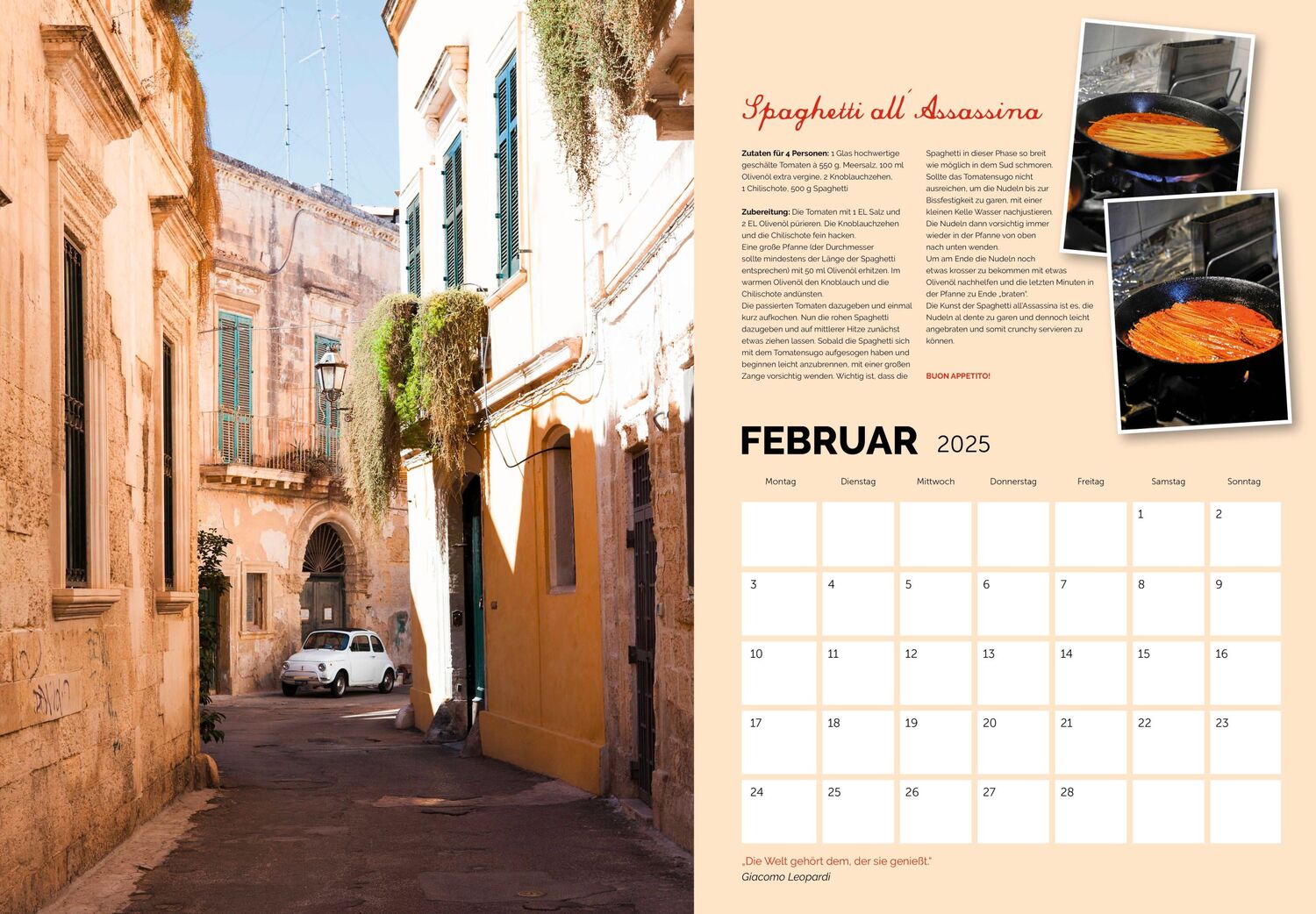 Bild: 9783966649100 | Amore per Gusto-Kalender 2025 Kalender Italien | Stefania Lettini