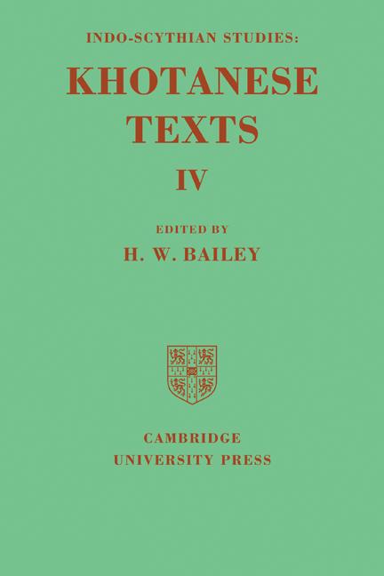 Cover: 9780521119092 | Khotanese Texts | Harold Walter Bailey | Taschenbuch | Englisch | 2009