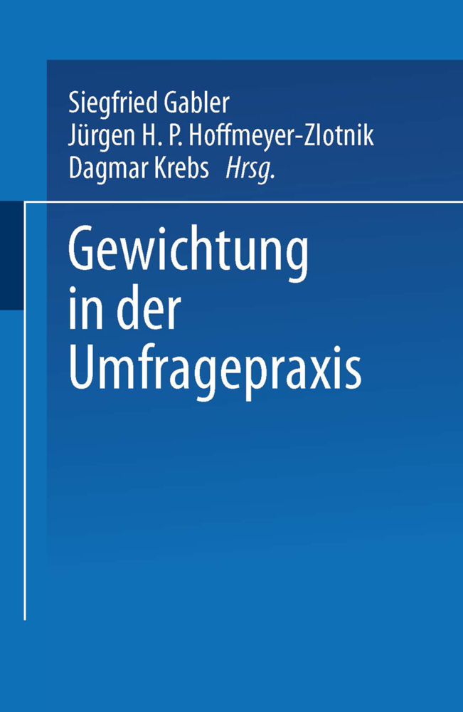 Cover: 9783531125862 | Gewichtung in der Umfragepraxis | Taschenbuch | vii | Deutsch | 1994