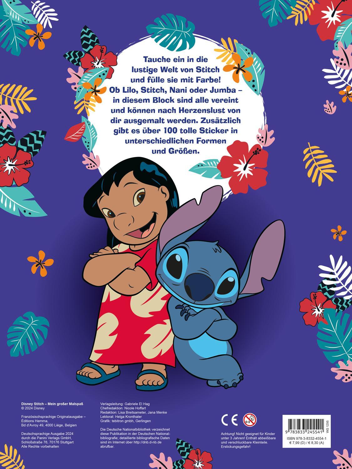 Rückseite: 9783833245541 | Disney Stitch: Mein großer Malspaß | Disney (u. a.) | Taschenbuch