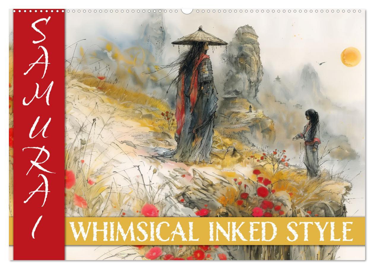 Cover: 9783457129920 | Samurai - whimsical inked style (Wandkalender 2025 DIN A2 quer),...