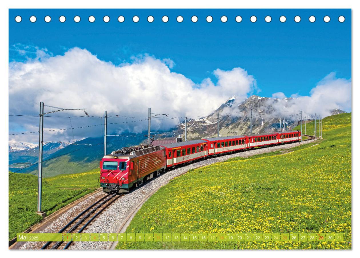 Bild: 9783457140468 | Im Zug durch Schweizer Berge (Tischkalender 2025 DIN A5 quer),...