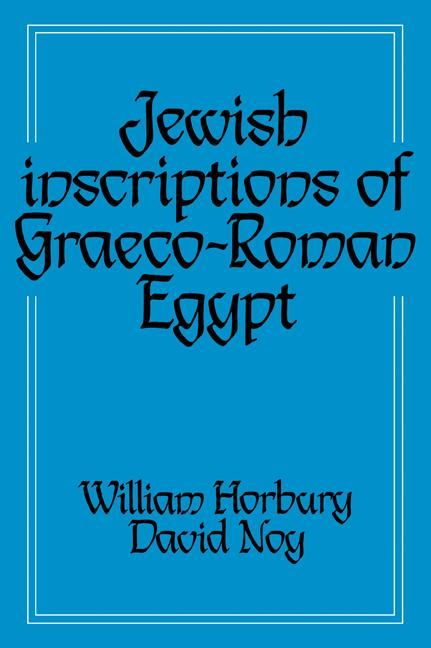 Cover: 9780521043793 | Jewish Inscriptions of Graeco-Roman Egypt | William Horbury (u. a.)