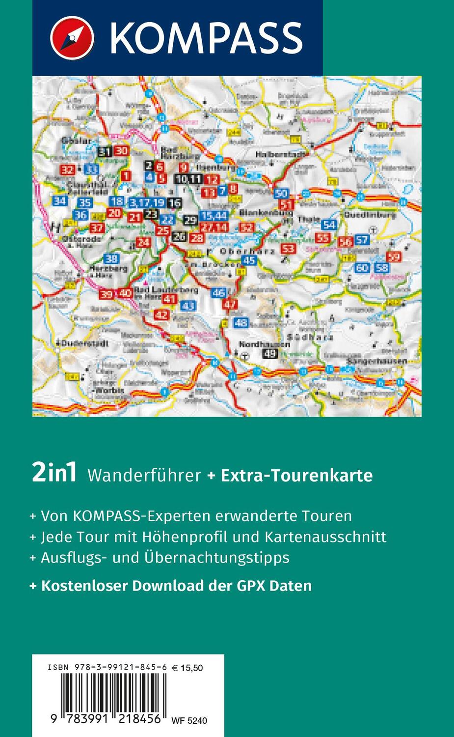 Rückseite: 9783991218456 | KOMPASS Wanderführer Harz, 60 Touren | Lisa Aigner | Taschenbuch