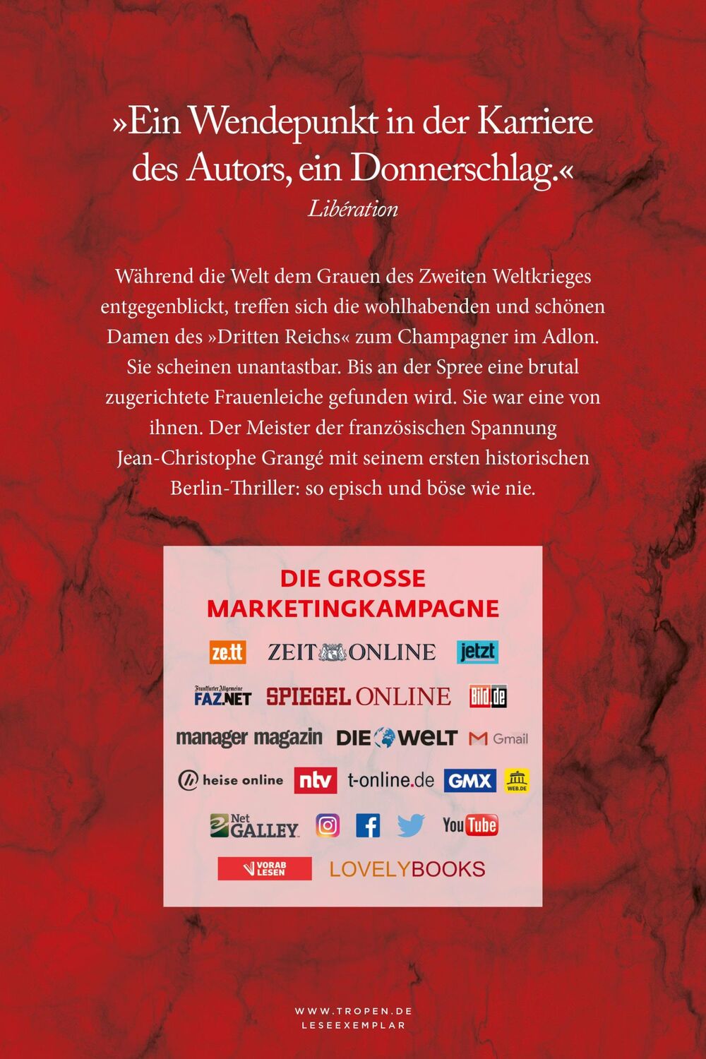 Rückseite: 9783608501711 | Die marmornen Träume | Thriller | Jean-Christophe Grangé | Buch | 2023