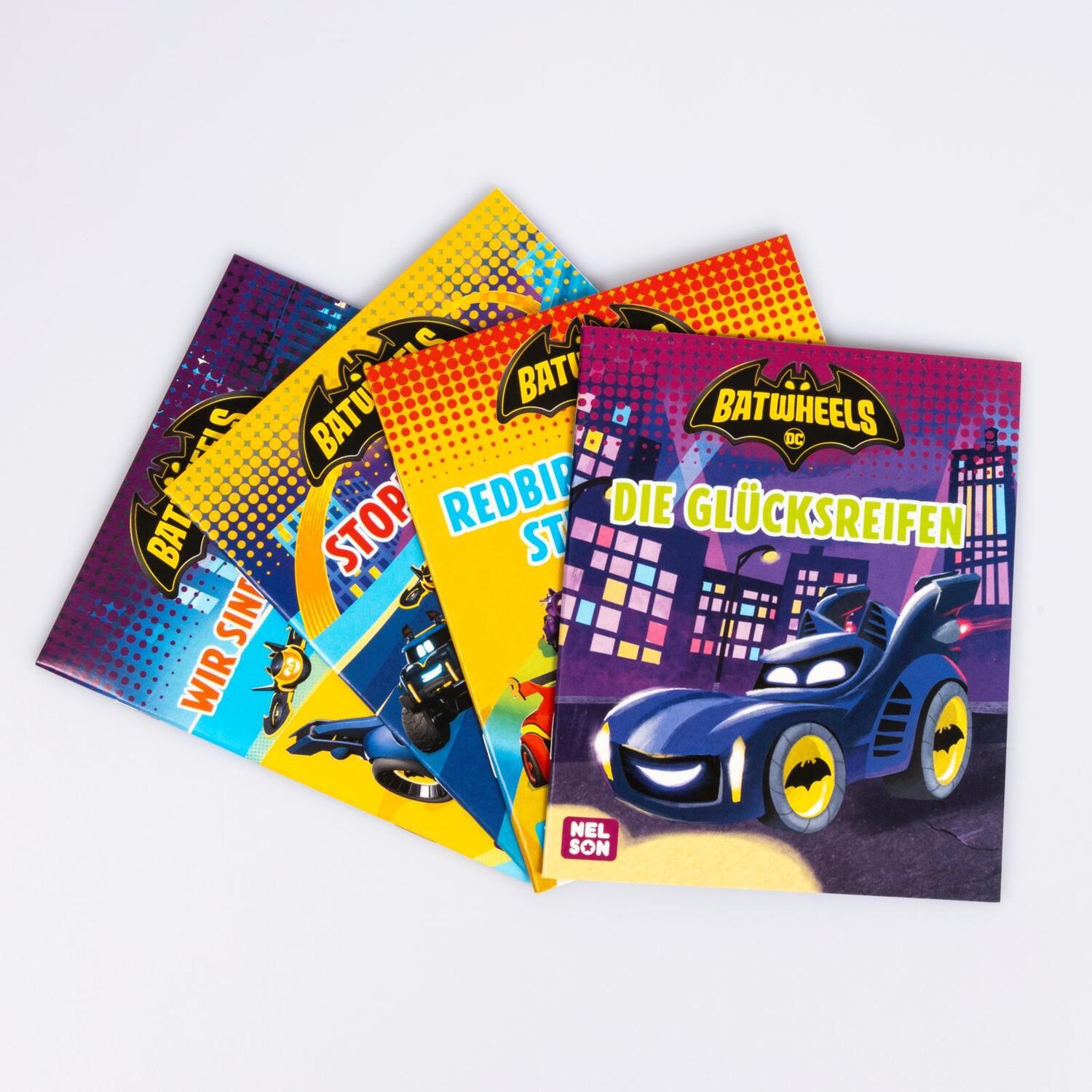 Bild: 9783845126357 | Nelson Mini-Bücher: 4er DC Batwheels 1-4 | Box | Nelson Mini-Bücher